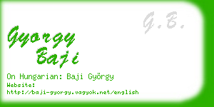 gyorgy baji business card