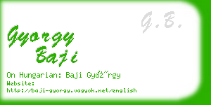 gyorgy baji business card